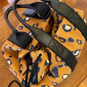 3.1 Phillip Lim for Target Mustard Leopard Print Canvas Tote with Black Trim